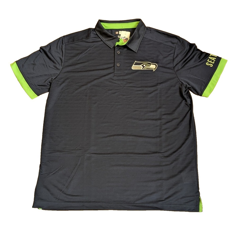 Seattle Seahawks Polo Shirt Blue NFL Team Apparel Men's Size XL NFL Football NWT